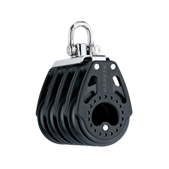 Harken 75mm Carbo Block - vierscheibig mit Wirbelschäkel