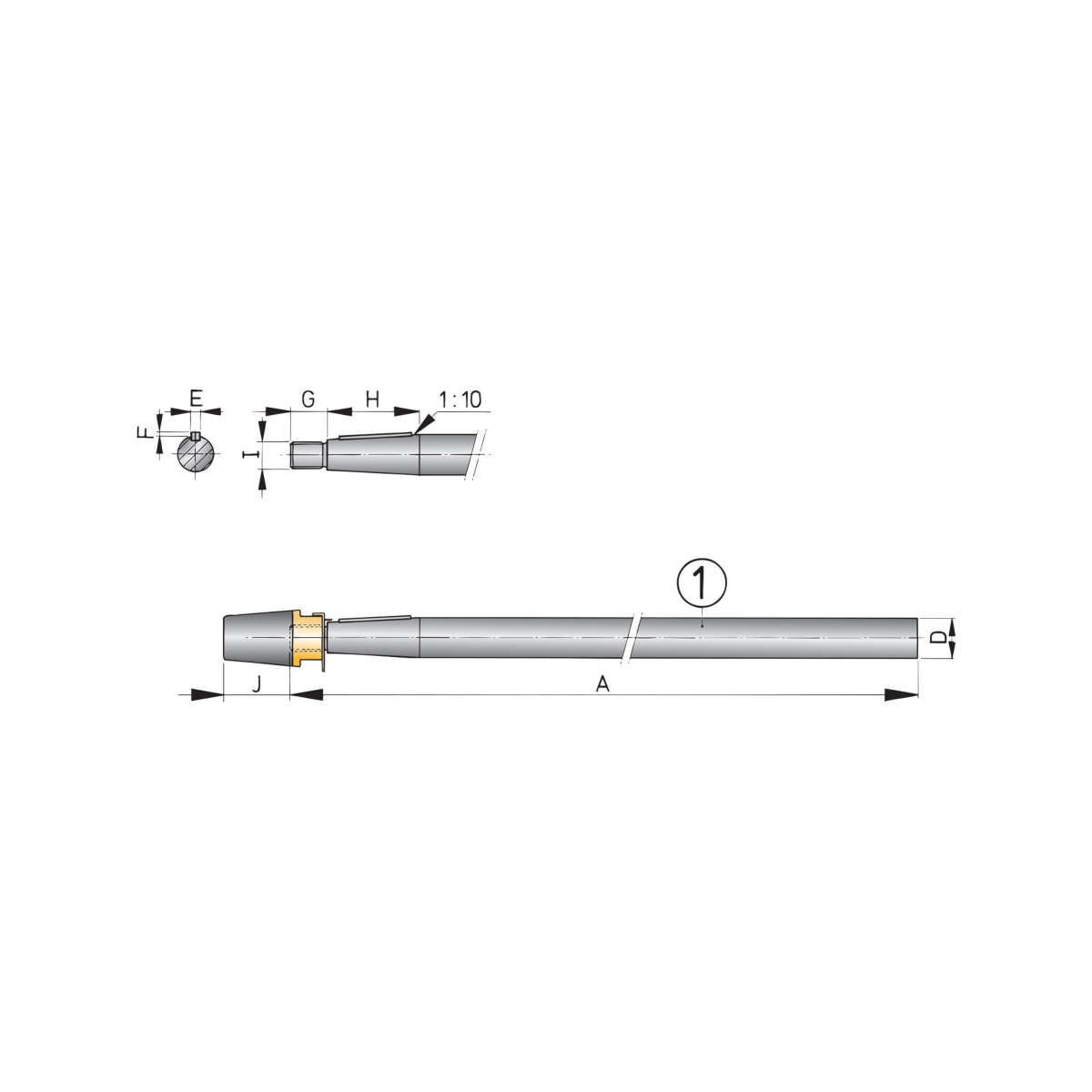 Vetus Niro-Welle mit Hutmutter L=1500mm,Ø25mm