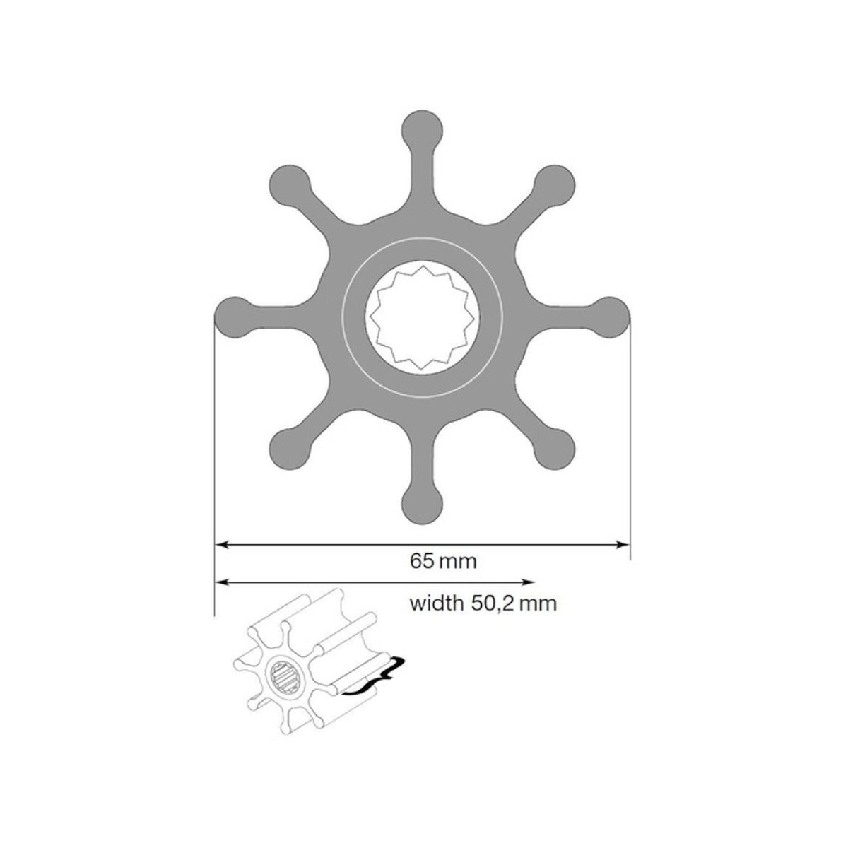 Johnson Impeller für F7 Pumpe, Nitril