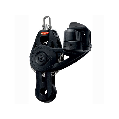 Ronstan Orbit Block Serie 55 RT - Violinblock mit Wirbelschäkel, Hundsfott und Klemme, auto & manuell