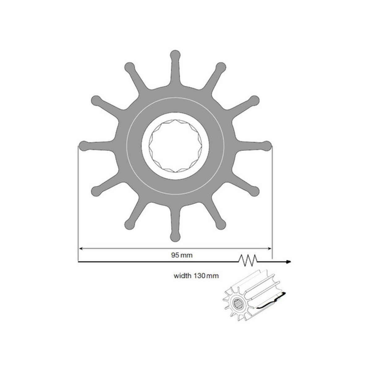 Johnson Impeller für F95 Pumpe, Neopren