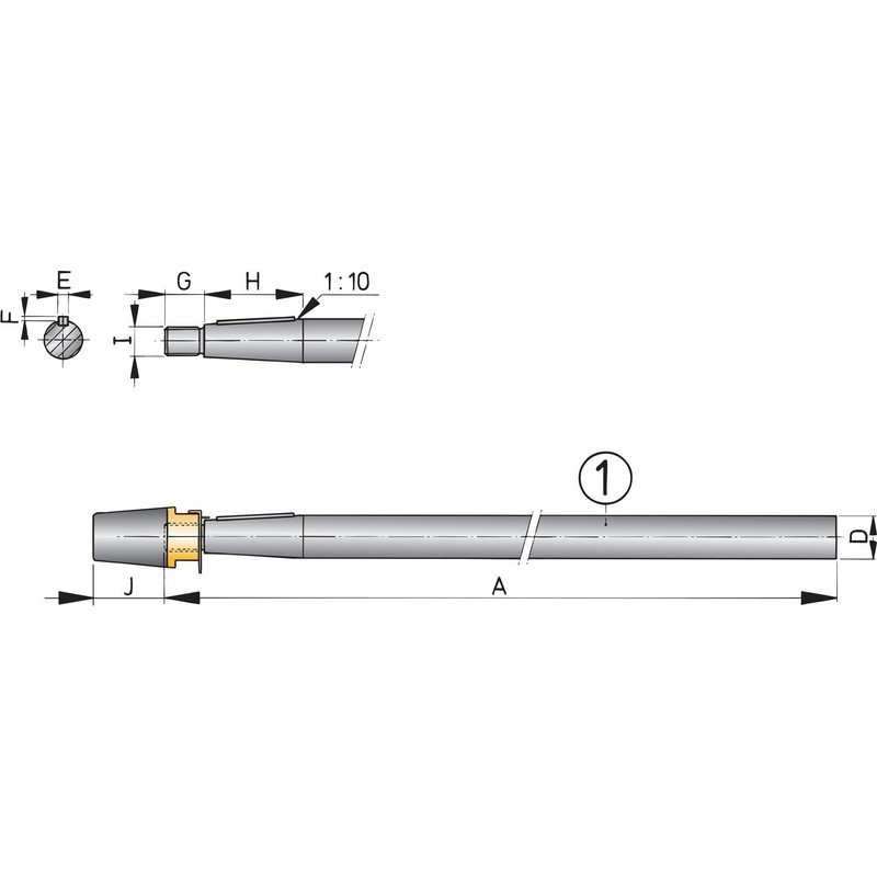 Vetus Niro-Welle mit Hutmutter L=1500mm,Ø35mm