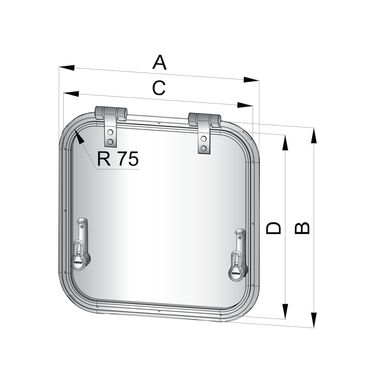 Vetus Fluchtluke Planus PLA50L, CE A2