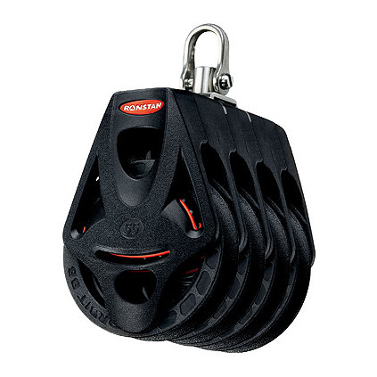 Ronstan Orbit Block Serie 55 BB - vierscheibig mit Wirbelschäkel und Hundsfott