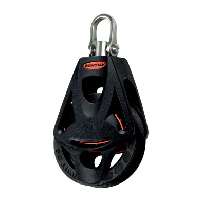 Ronstan Orbit Block Serie 40 BB - einscheibig mit Wirbelschäkel und Hundsfott