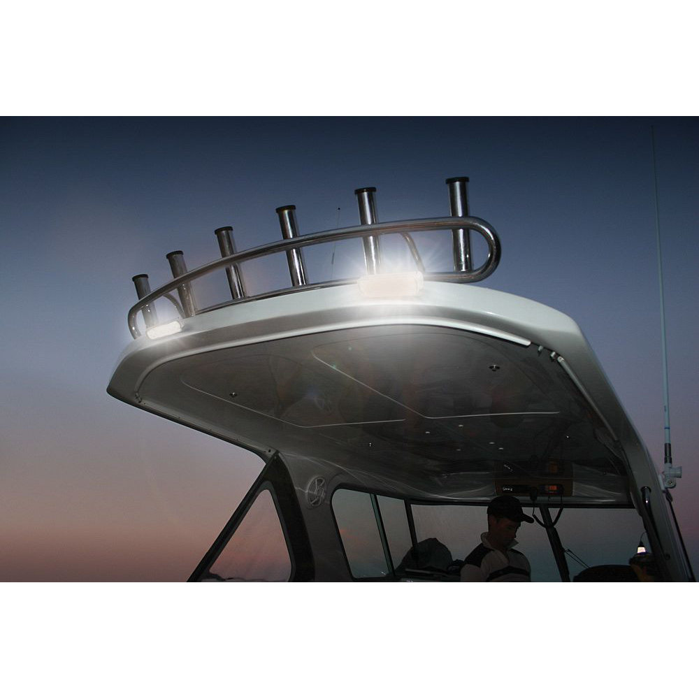 Hella Marine Serie 0670 Sea Hawk LED Deckscheinwerfer - Anbau, breitstrahlend, Gehäuse weiß