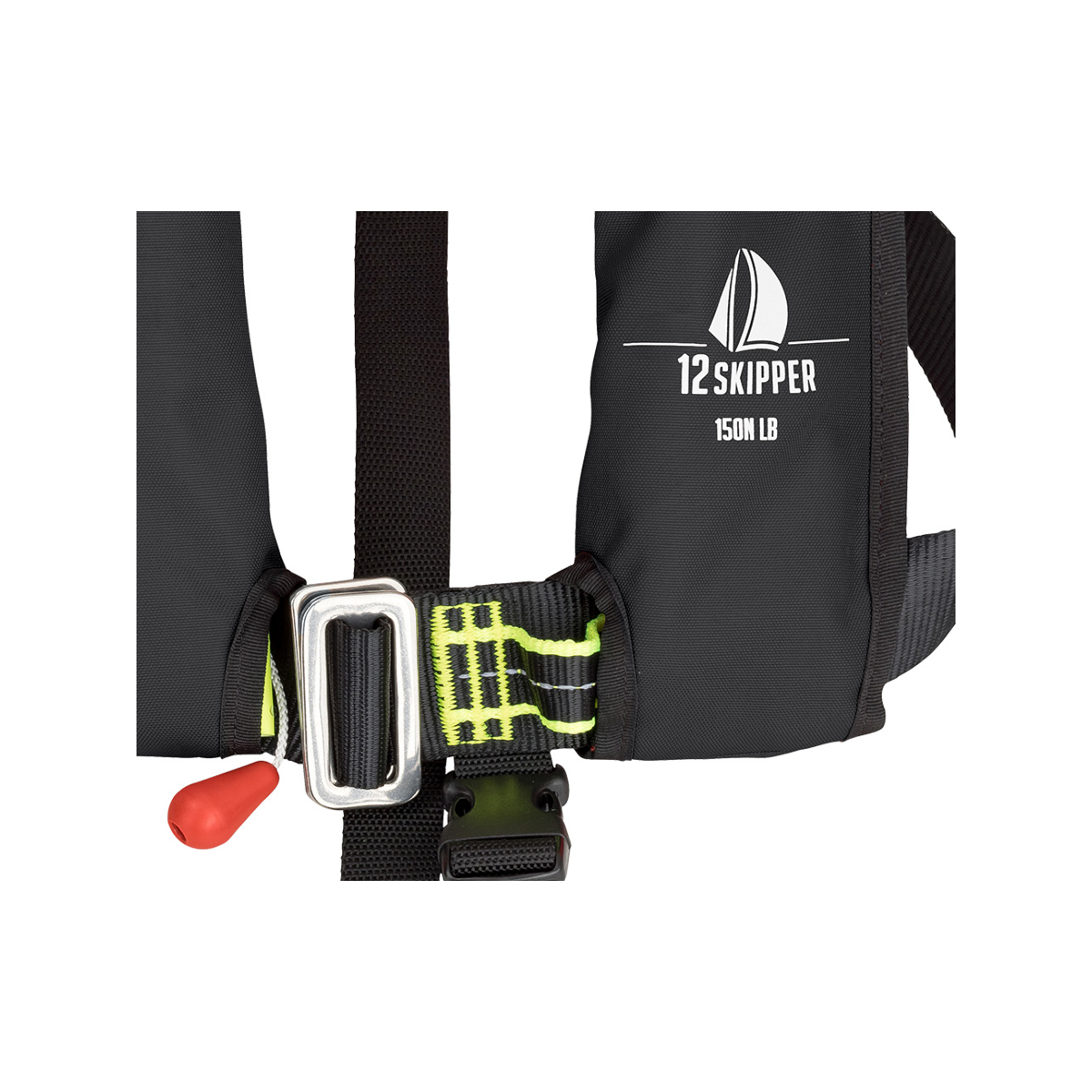 12skipper Kinder-Automatikweste 150N ISO mit Harness, schwarz
