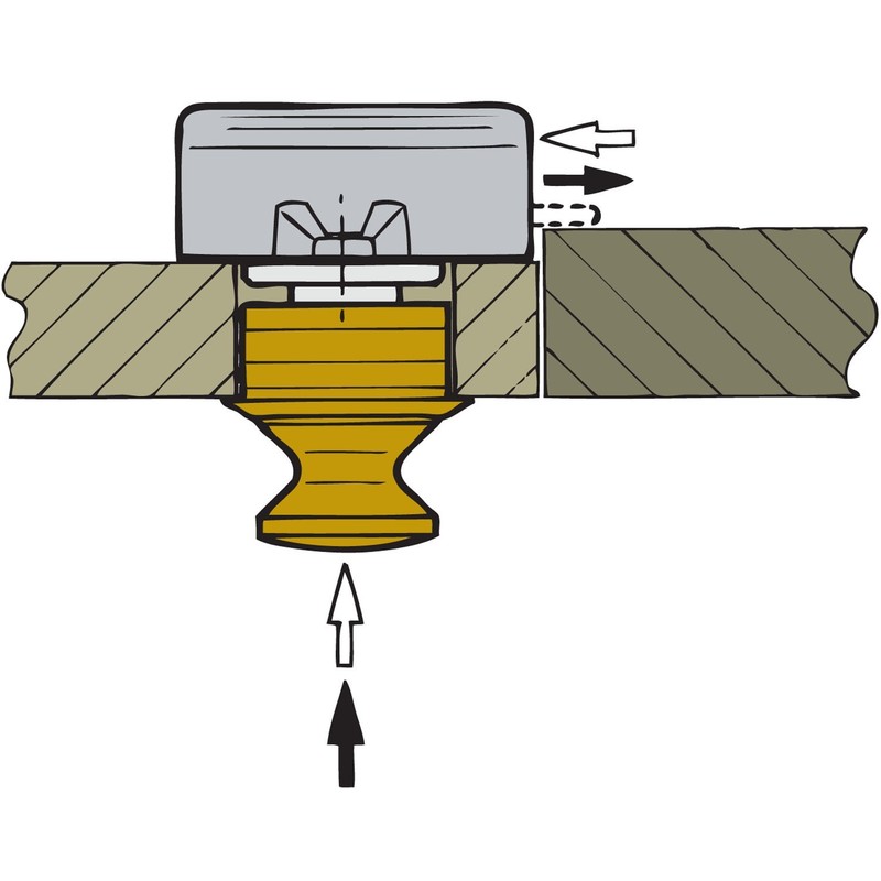 Vetus Druckknopf-Verschluss Chrom