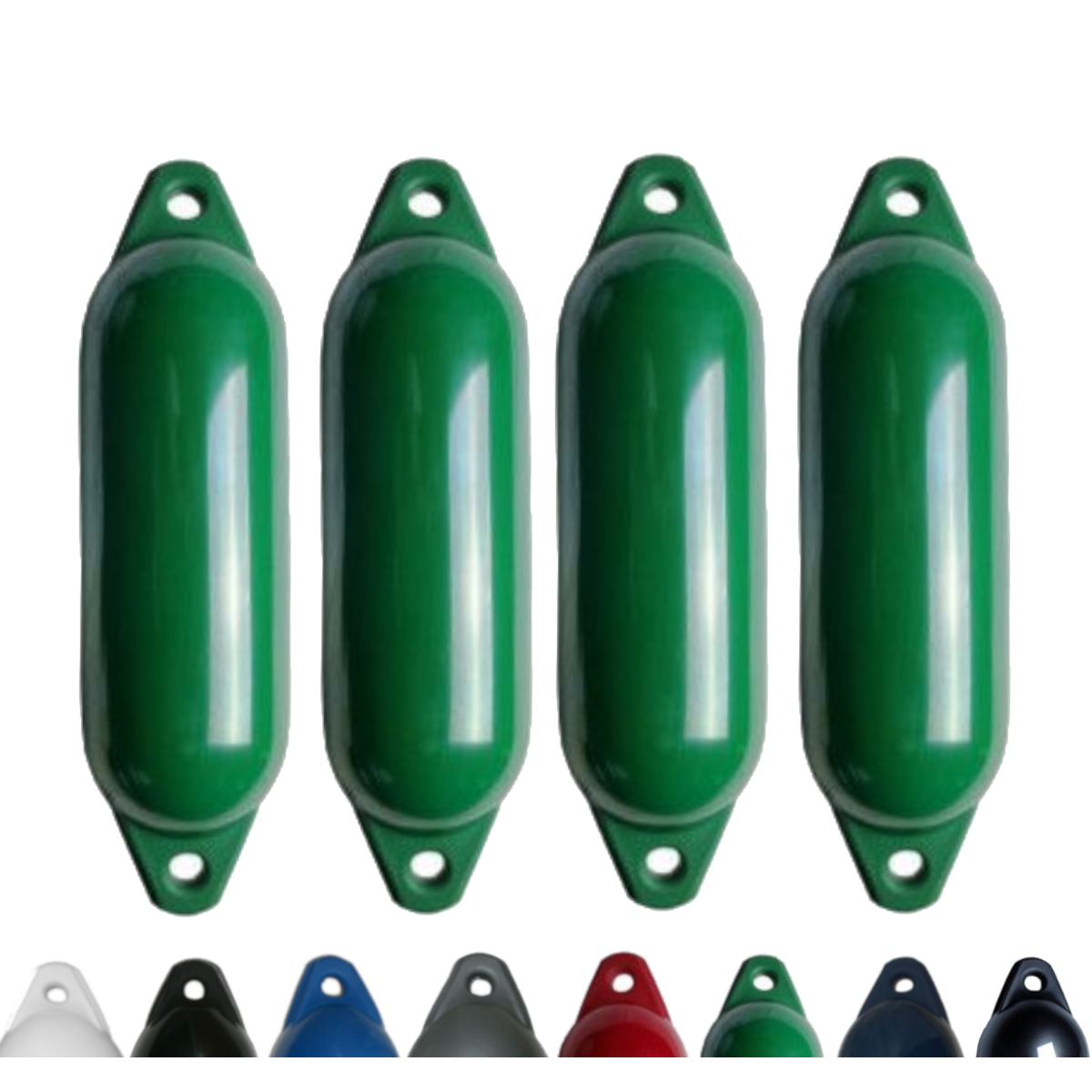 Majoni Bootsfender 4er-Set Fender Star 15 Langfender - grün, 45 x 12 cm