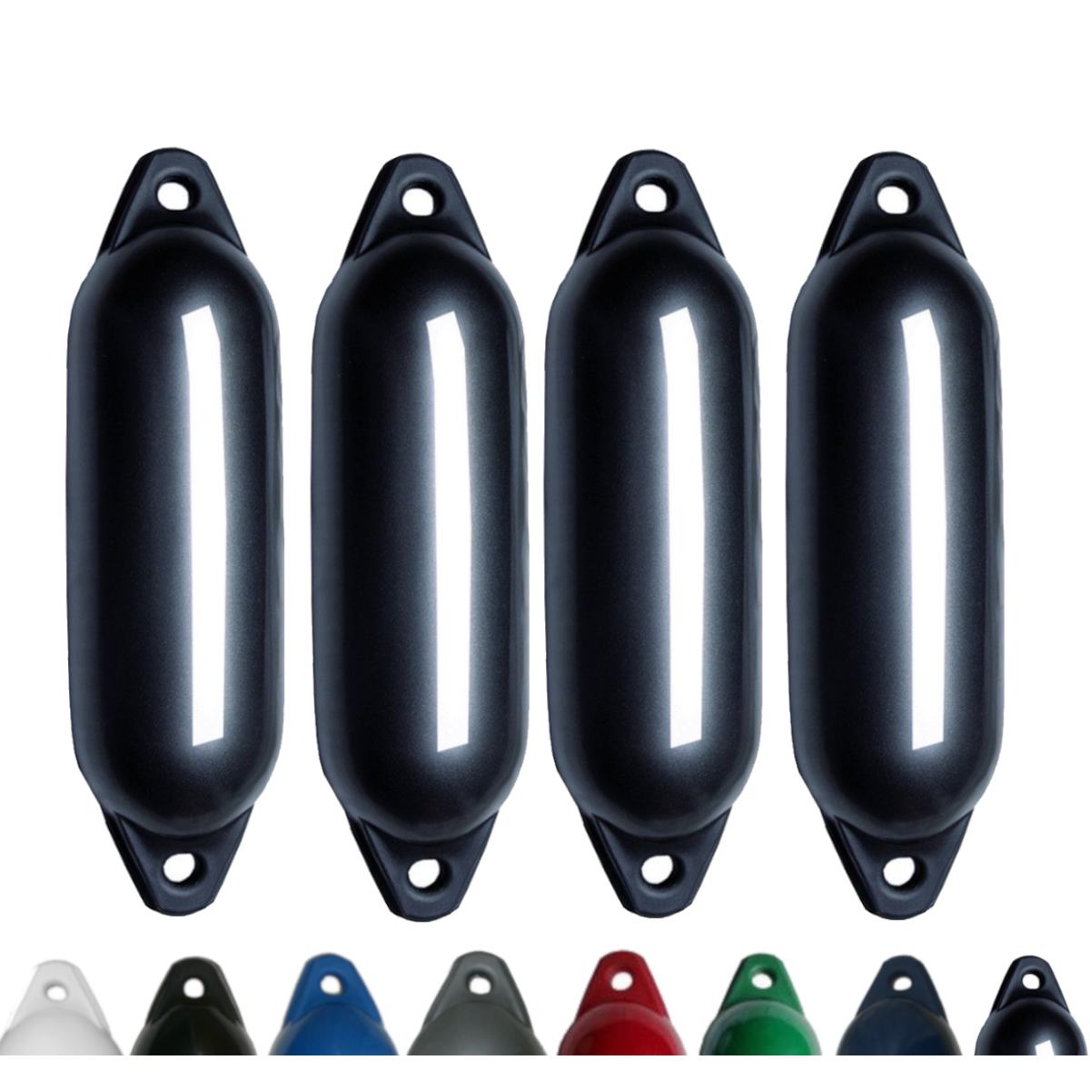 Majoni Bootsfender 4er-Set Fender Star 25 Langfender - anthrazit, 58 x 15 cm