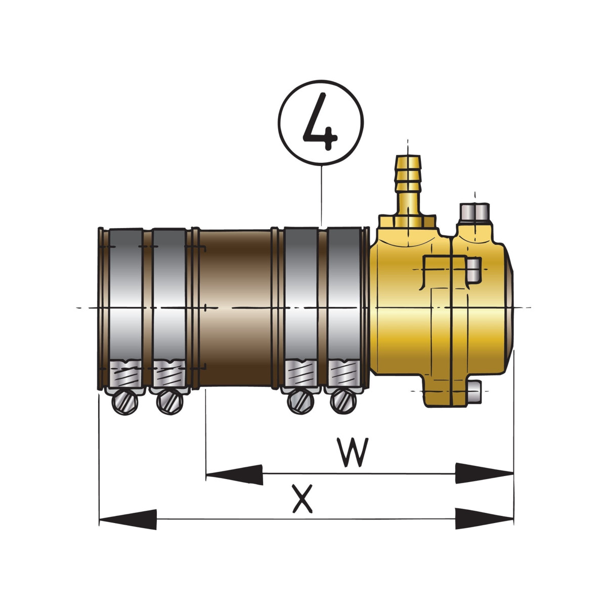 Vetus Selbstausrichtendes Innenlager Ø25mm