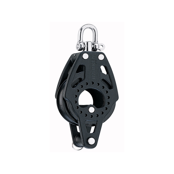 Harken 75mm Carbo Block - einscheibig mit Wirbelschäkel mit Hundsfott