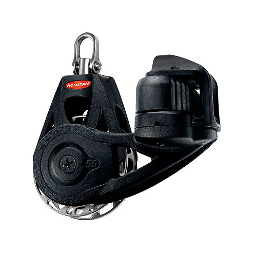 Ronstan Orbit Block Serie 55 RT - einscheibig mit Wirbelschäkel und Klemme, auto & manuell