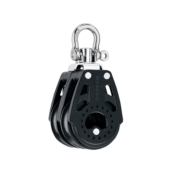 Harken 40mm Carbo Block - zweischeibig mit Wirbelschäkel