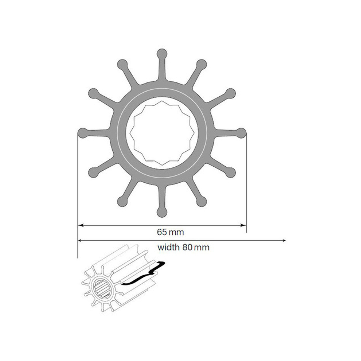 Johnson Impeller für F75 Pumpe, MC97/EPDM