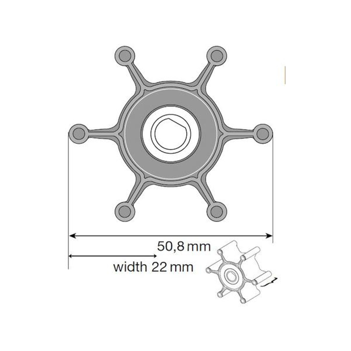 Johnson Impeller für F4 Pumpe, Nitril