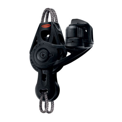 Ronstan Orbit Block Serie 40 BB - Violinblock mit Looptop, Hundsfott und Klemme