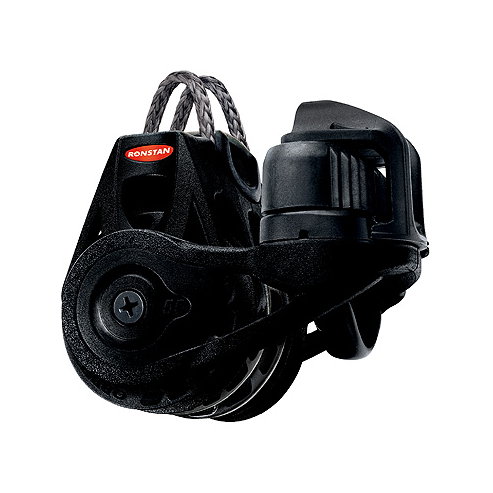 Ronstan Orbit Block Serie 55 RT - Großschotblock dreischeibig mit Looptop, Klemme, auto & manuell