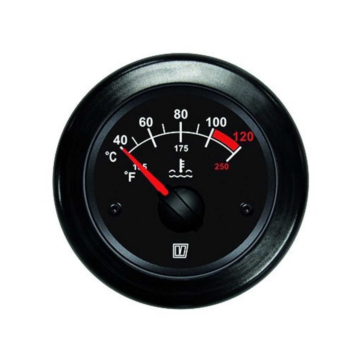 Vetus Temperaturanzeige, schwarz, 12/24 Volt
