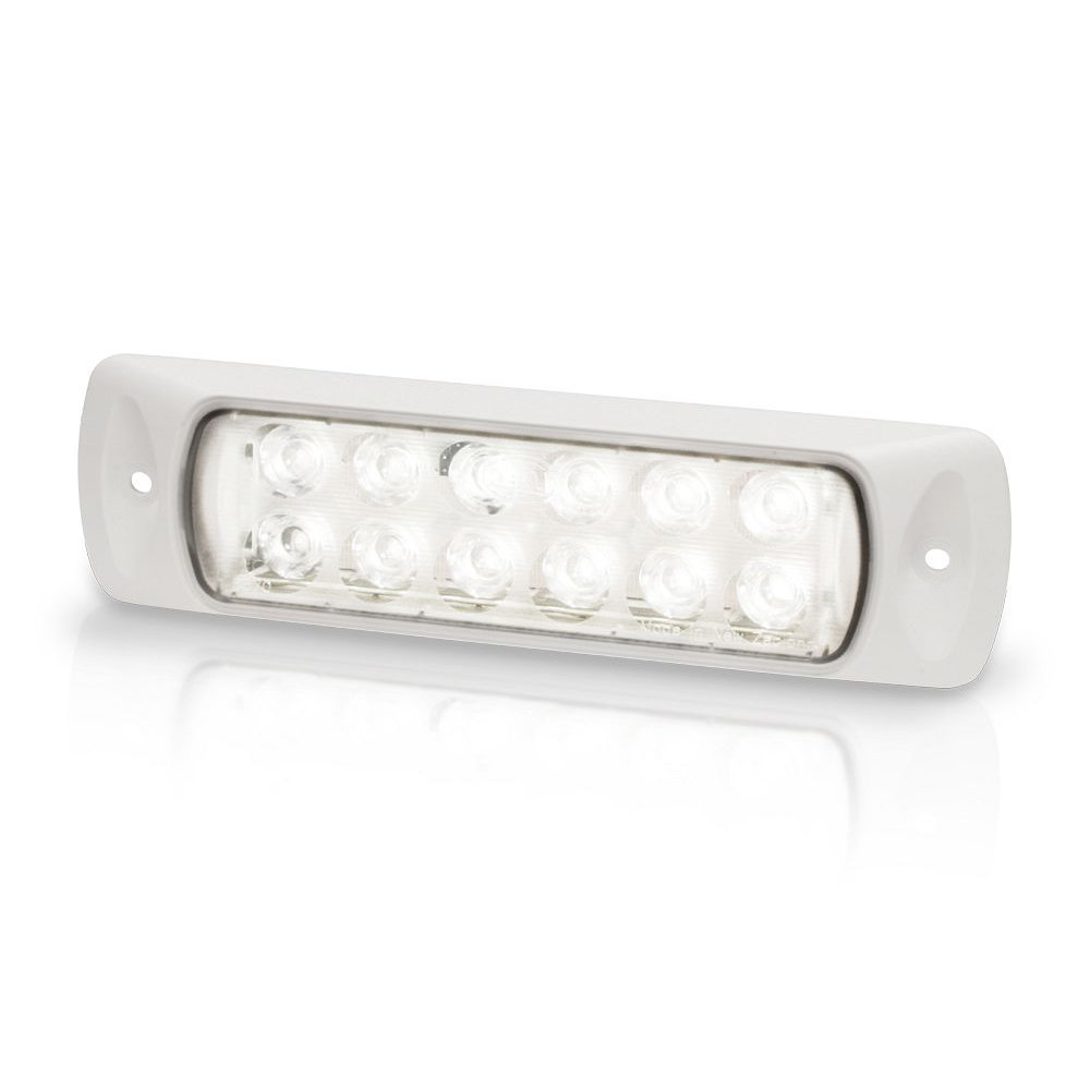 Hella Marine Serie 0670 Sea Hawk LED Deckscheinwerfer - Einbau, engstrahlend, Gehäuse weiß