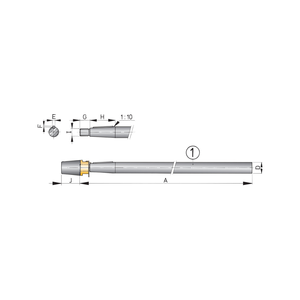 Vetus Niro-Welle mit Hutmutter L=2000mm,Ø30mm