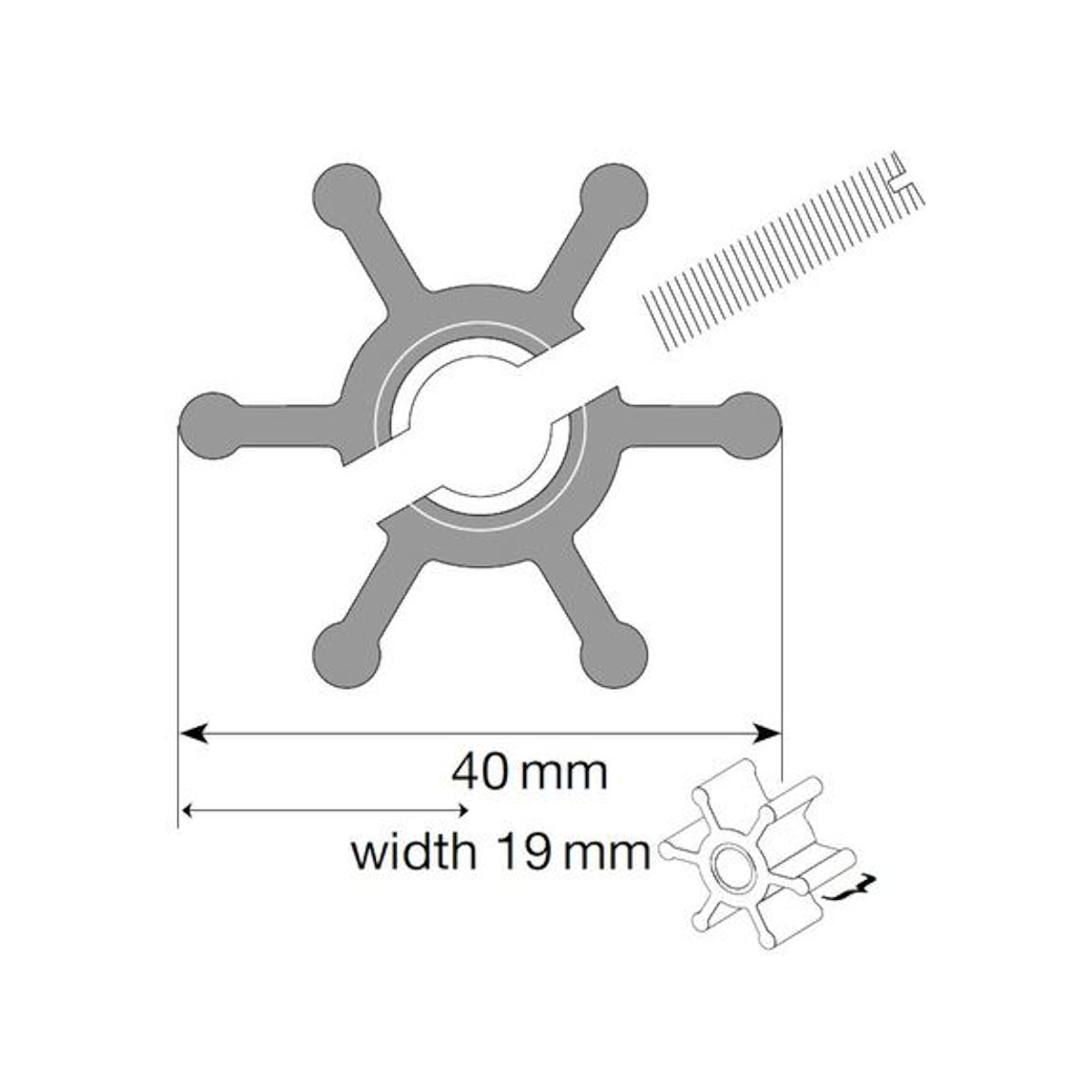 Johnson Impeller für F35 Pumpe, MC97/EPDM