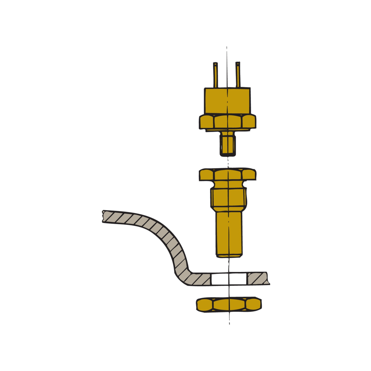 Vetus Auspufftemperaturalarm-Sensor für Dämpfer