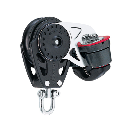 Harken 75mm Carbo Großschotblock - einscheibig mit Wirbelschäkel und Klemme
