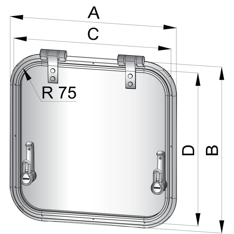 Vetus Fluchtluke Planus PLA45L, CE A2