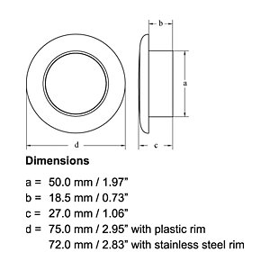 Hella Marine Serie 9596 Rakino Deckenstrahler LED - Gehäuse Kunststoff weiß - Lichtfarbe warmweiß - Spannung 24 Volt
