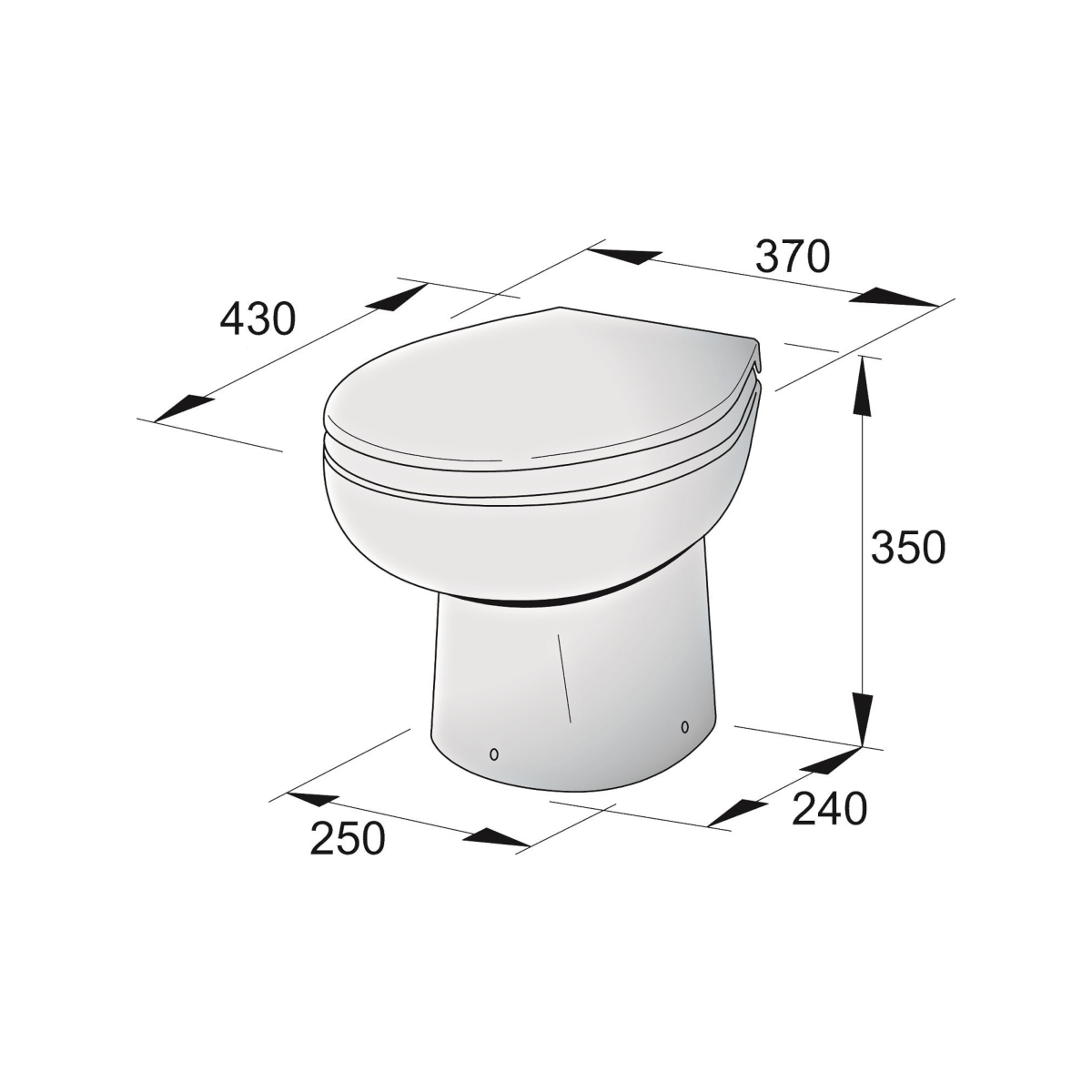 Vetus Toilette Typ-WCP 12V