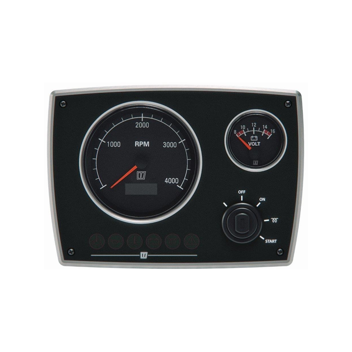 Vetus Alu-Instrumentenpanel MPA22, schwarz, 12 V