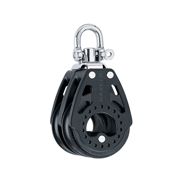 Harken 57mm Carbo Block - zweischeibig mit Wirbelschäkel