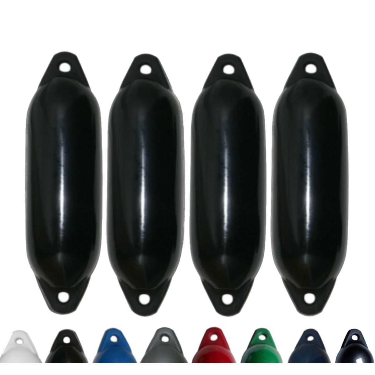 Majoni Bootsfender 4er-Set Fender Star 45 Langfender - schwarz, 70 x 24 cm