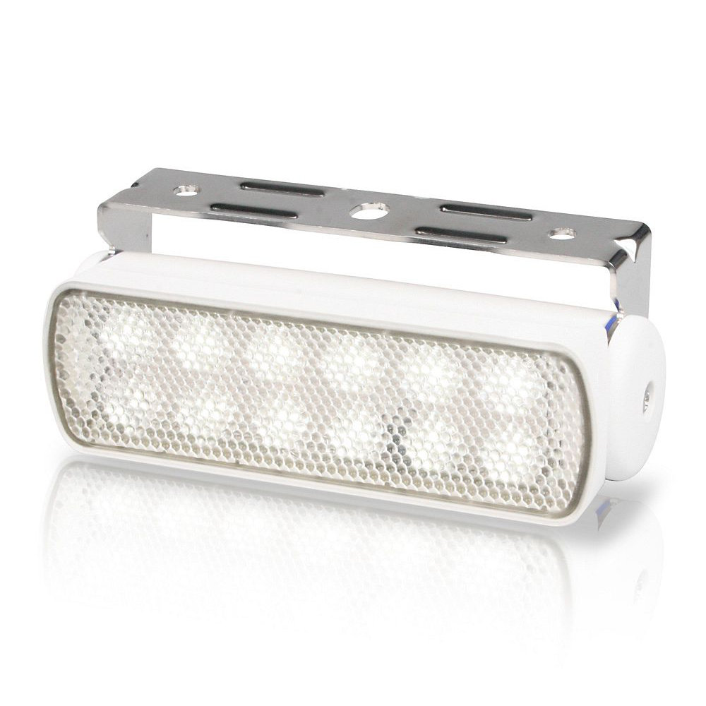 Hella Marine Serie 0670 Sea Hawk LED Deckscheinwerfer - Anbau, breitstrahlend, Gehäuse weiß