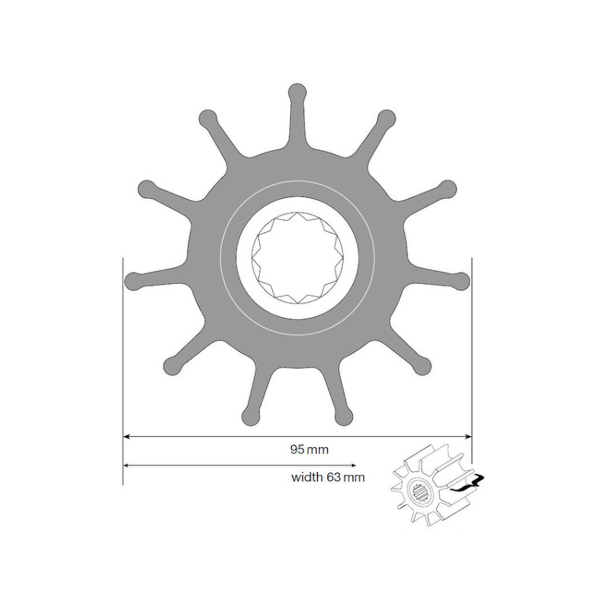 Johnson Impeller für F8 Pumpe, Neopren