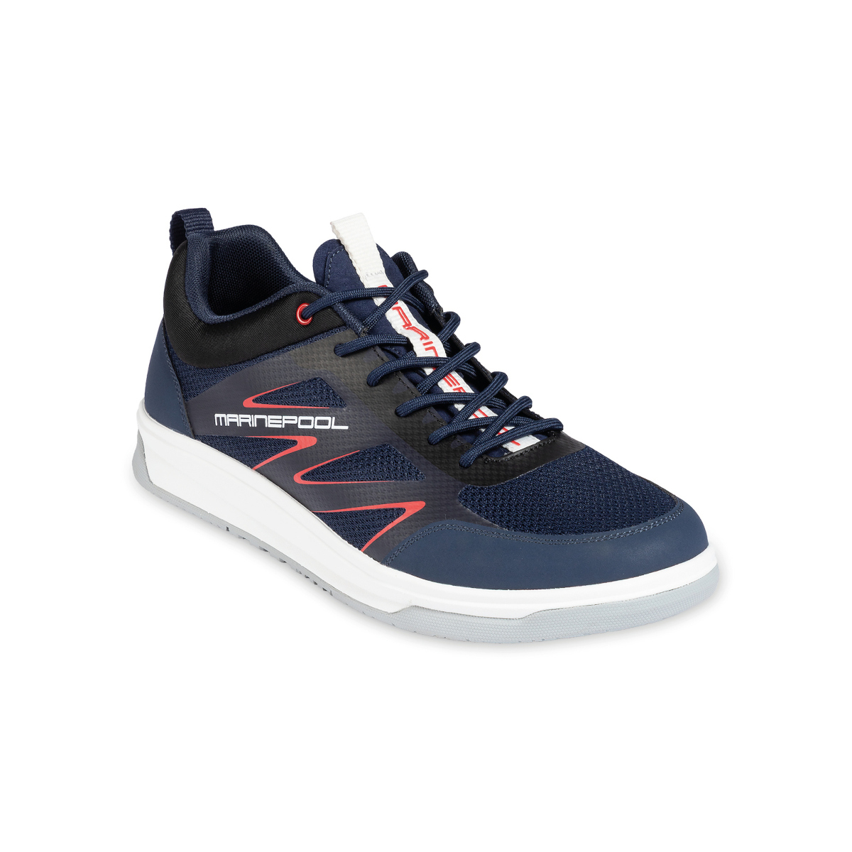 Marinepool Tempest Sneaker Segelschuh Unisex marineblau-rot, Größe 45